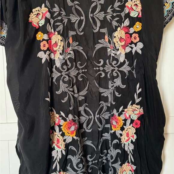 Johnny Was Mayflower Kimono Duster long sheer black embroidered plus sized XXL - Picture 5 of 9